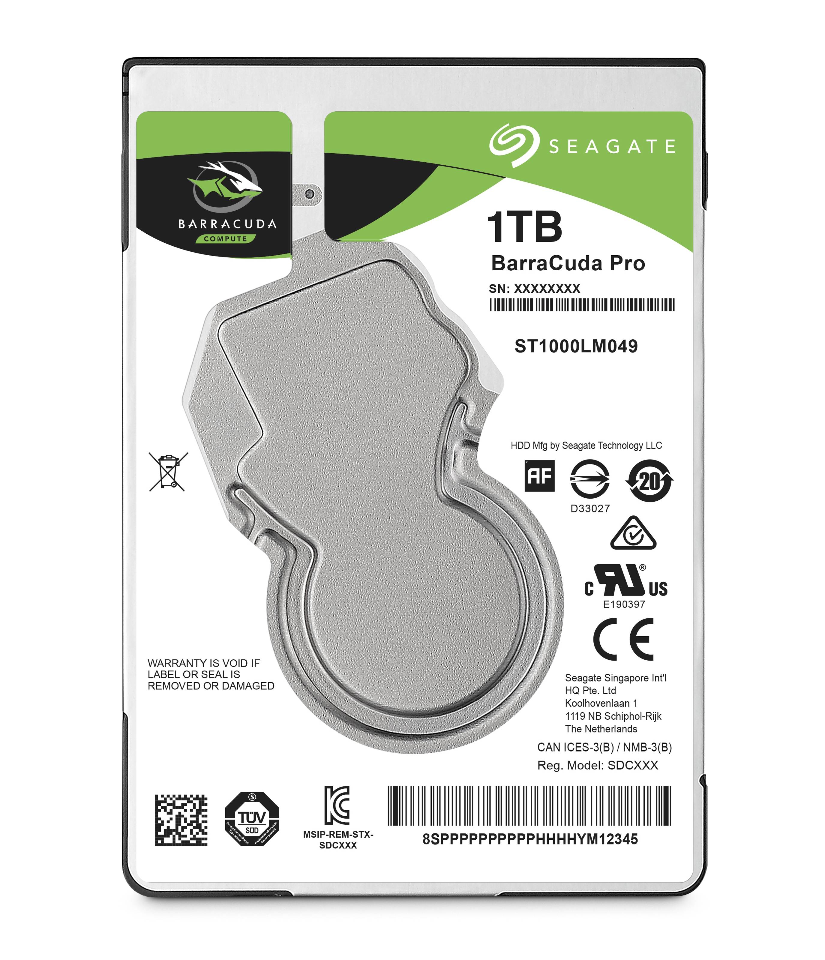 Seagate Barracuda Pro | 1TB | 2.5'' Notebook Drive | SATA 6GB/s | RPM 7200 | 128MB Cache